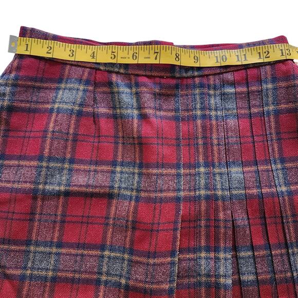 Abington Square Plaid Wool Midi Skirt Size 2 - Picture 7 of 8